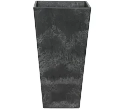 Artstone Kunststoff-Vase Ella, eckig, schwarz