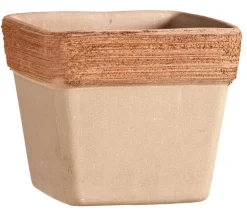 Degrea Terrakotta-Topf Graffiato, quadratisch, terrakotta-antik