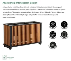 Dehner Akazienholz-Pflanzkasten Boston, rechteckig, ca. B86 cm