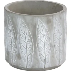 Dehner Beton-Übertopf Leaf, rund