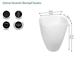 Dehner Keramik-Übertopf Quadro, konisch