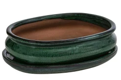 Dehner Keramik-Bonsaischale, oval, ca. B19/H5/T13,5 cm
