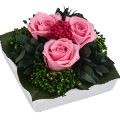 Dehner Keramik-Schale mit Longlife-Rose Zina, ca. B9,5/H6 cm