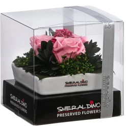 Dehner Keramik-Schale mit Longlife-Rose Zina, ca. B9,5/H6 cm