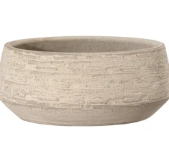 Dehner Keramik-Schale Tristan, bauchig, creme/braun, ca. Ø27/H11 cm