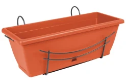 Dehner Kunststoff-Blumenkasten Komplettset, ca. B50/H29/T22 cm, terrakotta