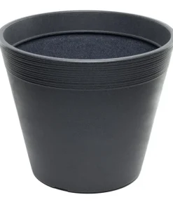 Dehner Kunststoff-Topf Groovy, konisch, anthrazit