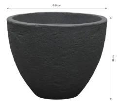 Dehner Kunststoff-Topf Stone, konisch, anthrazit