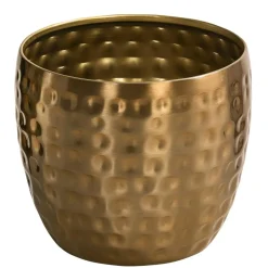 Dehner Metall-Übertopf Kody, bauchig, gold