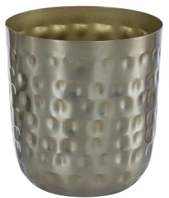 Dehner Metall-Übertopf Mayren, konisch, gold, ca. Ø12 cm