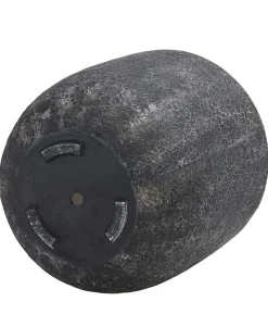 Dehner Polystone-Topf Lava, rund, schwarz