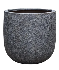Dehner Polystone-Topf Lava, rund, schwarz