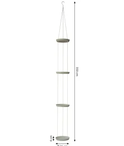 Dehner Zement-Hängeuntersetzer mit Kordel, rund, ca. H350 cm