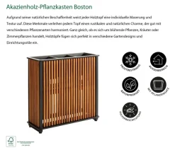 Dehner Akazienholz-Pflanzkasten Boston, rechteckig, ca. B86 cm