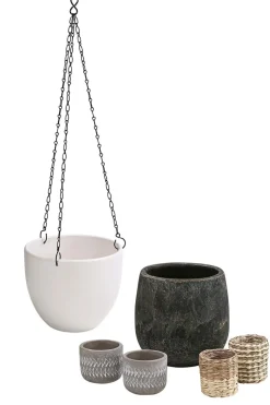 Dehner Übertopf-Set Modern Green, 6-teilig