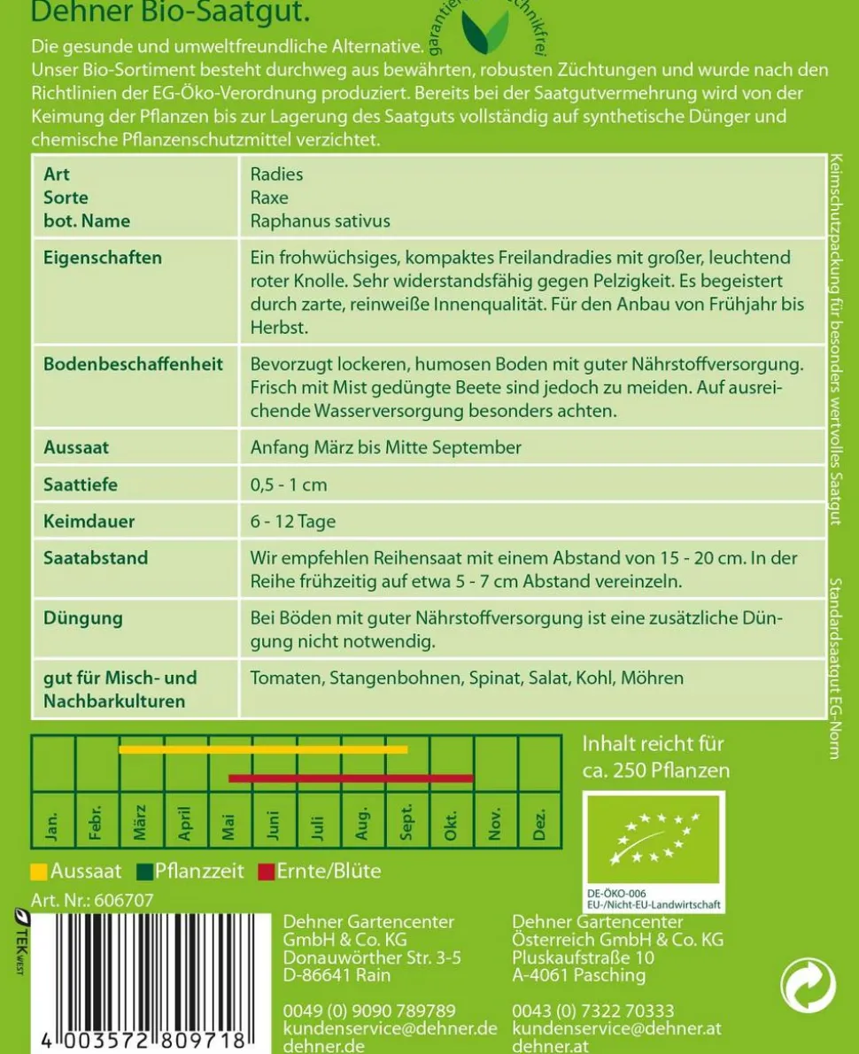 Dehner Bio-Samen Radies 'Raxe'