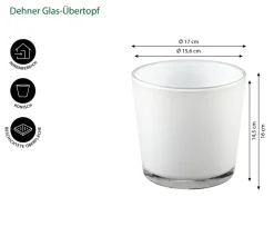 Dehner Glas-Übertopf Conner, konisch
