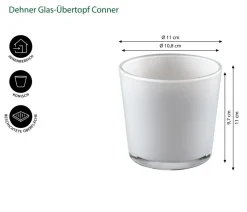 Dehner Glas-Übertopf Conner, konisch