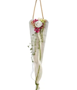 Dehner Holzherz White Flower, ca. B13/H52 cm
