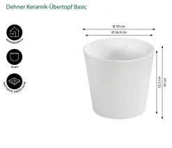 Dehner Keramik-Übertopf Basic, rund
