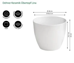 Dehner Keramik-Übertopf Lina, rund