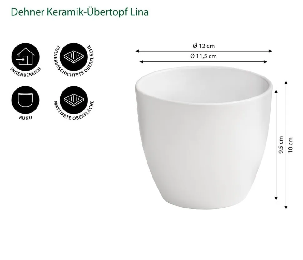 Dehner Keramik-Übertopf Lina, rund