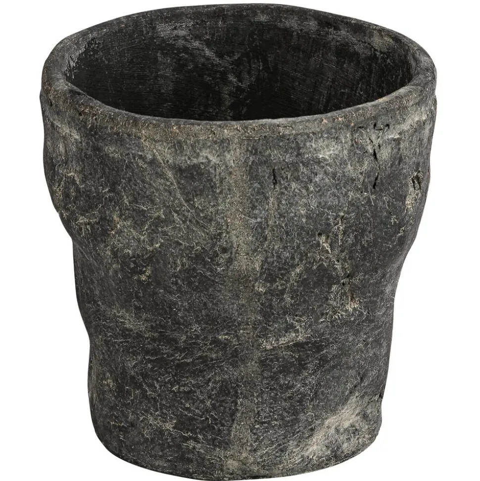 Dehner Keramik-Übertopf Nature Earth, konisch, grau, ca. Ø13 cm