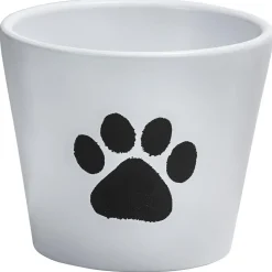 Dehner Keramik-Übertopf Paw, konisch, weiß, ca. Ø13 cm