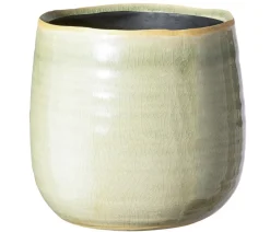Dehner Keramik-Übertopf Sara, bauchig, mint, ca. Ø15 cm