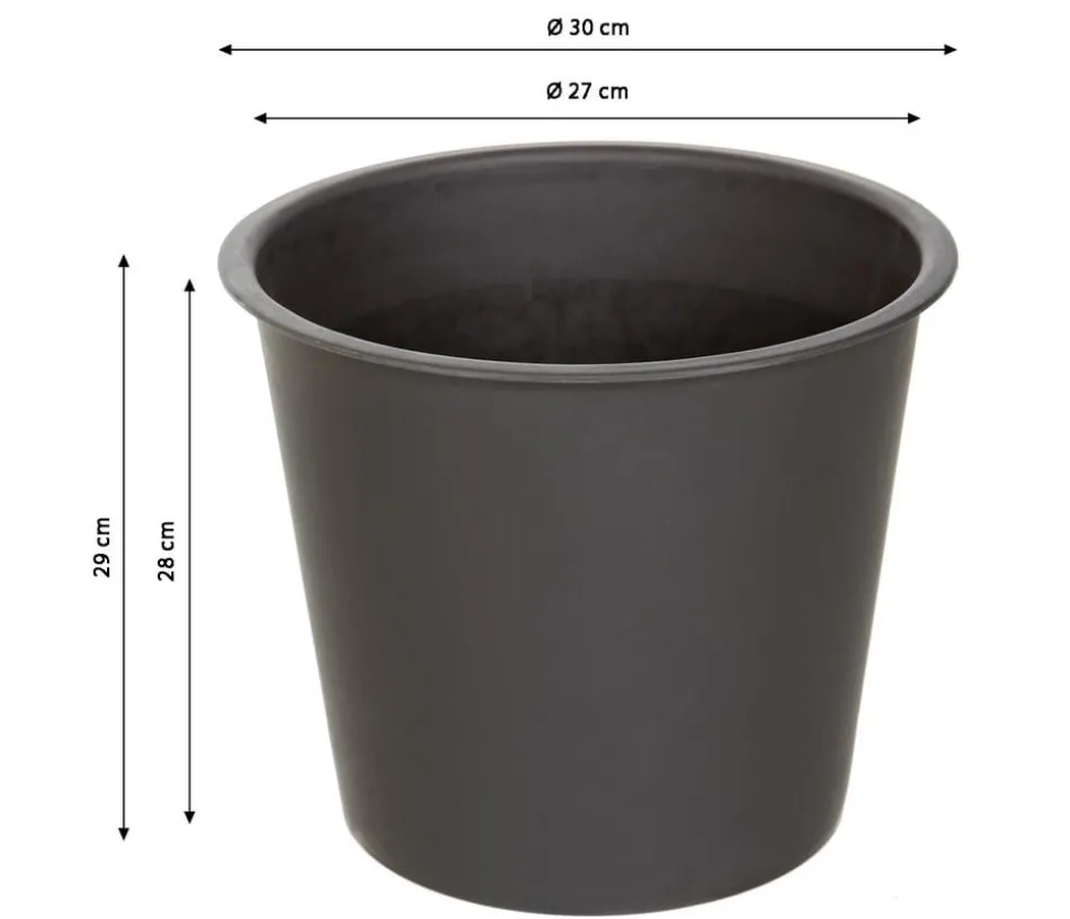 Dehner Keramik-Bodenvase Anton, rund, grau