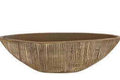 Dehner Keramik-Jardiniere Isolde, oval, braun, ca. B34/H10/T13 cm