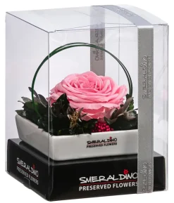 Dehner Keramik-Schale mit Longlife-Rose Dita, ca. B10/H11/T10 cm
