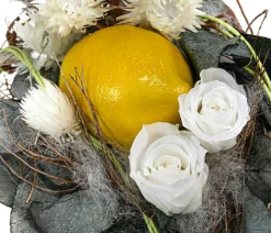 Dehner Keramik-Schale mit Longlife-Rose Limoncello, ca. Ø12/H21 cm