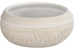 Dehner Keramik-Schale Rustika, bauchig, creme