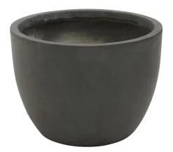 Dehner Kunststein-Pflanztopf Manchester, rund, antik-schwarz