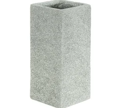 Dehner Kunststein-Pflanzvase Rock, quadratisch, grau