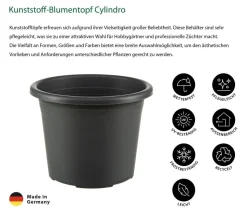 Dehner Kunststoff-Blumentopf Cylindro, rund