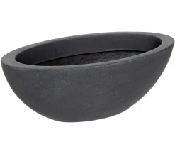 Dehner Kunststoff-Schale Miami, oval, anthrazit, ca. B52/H20/T23 cm