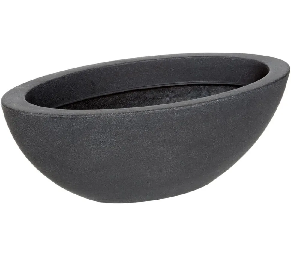 Dehner Kunststoff-Schale Miami, oval, anthrazit, ca. B52/H20/T23 cm