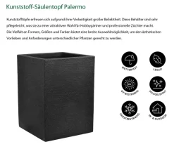 Dehner Kunststoff-Säulentopf Palermo, quadratisch