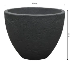 Dehner Kunststoff-Topf Stone, konisch, anthrazit