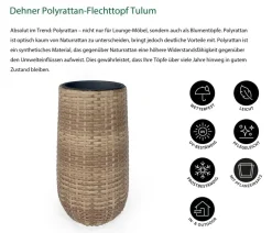 Dehner Polyrattan-Flechttopf Tulum, rund