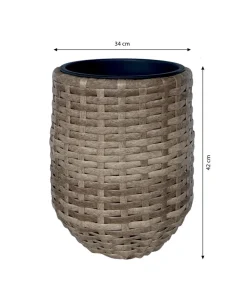Dehner Polyrattan-Flechttopf Tulum, rund
