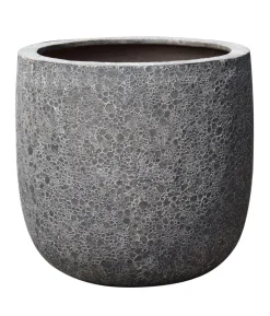 Dehner Polystone-Topf Lava, rund, schwarz