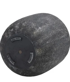 Dehner Polystone-Topf Lava, rund, schwarz