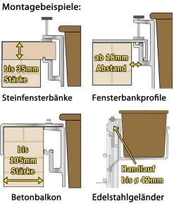 Dehner Universal-Blumenkastenhalter, Aluminium