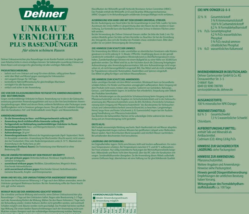 Dehner Unkrautvernichter plus Rasendünger