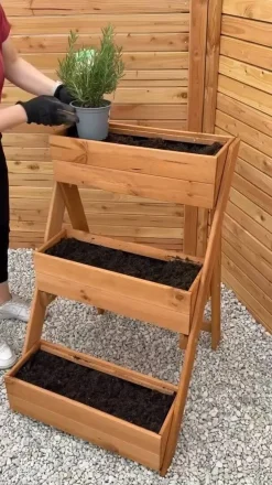 dobar Holz-Pflanztreppe, ca. B70/H90/T60 cm