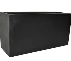 Eastwest Fiberglas-Pflanztrog, rechteckig, schwarz