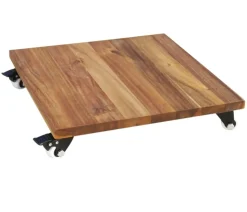 Eastwest Mehrzweck-Rollbrett mit Softrollen, Akazienholz, ca. B40/H7/T40 cm